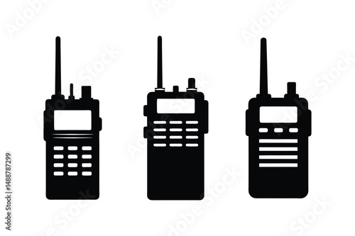 Walkie Talkies Silhouette  Vector bundle  illustration, walkie Talkies Silhouette