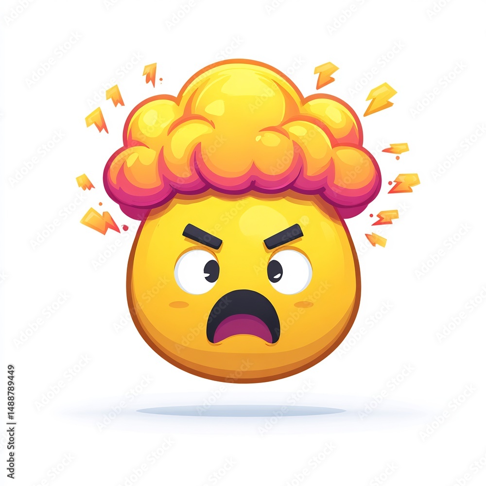 Obraz premium Exploding head emoji mind blown icon