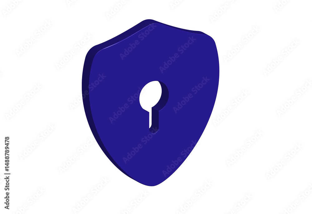 3D illustration of a blue shield with a keyhole in the center. The shield represents security and protection. Transparent background, PNG forma 3D illustration of a blue shield with a keyhole in the center. The shield represents security and protection. Transparent background, PNG forma