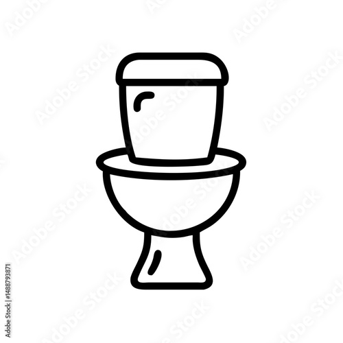 Toilet icon illustration with simple design on white background with copy space