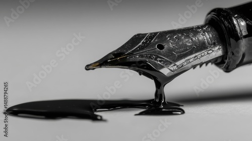 Wallpaper Mural Close-up view of ink dripping from a fountain pen. Torontodigital.ca