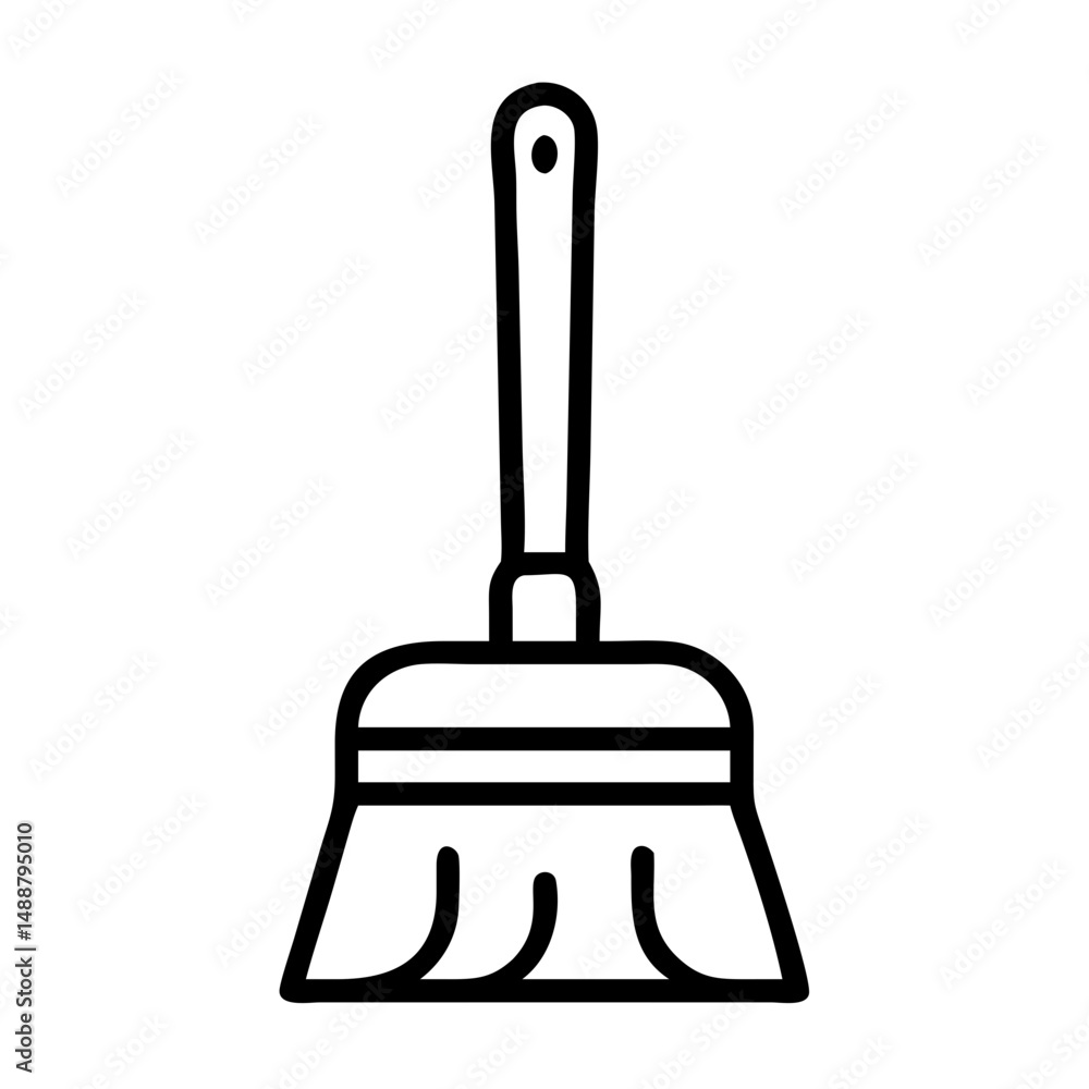 Cleaning brush illustration with simple design on white background Cleaning brush illustration with simple design on white background