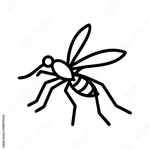Mosquito illustration with simple design on white background