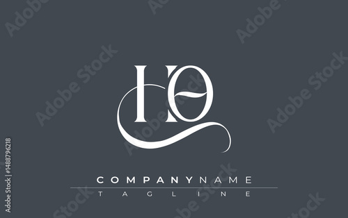 Initial HO Logo Design Vector. Elegant Monogram Logo Design with Decorative Elements and Typography