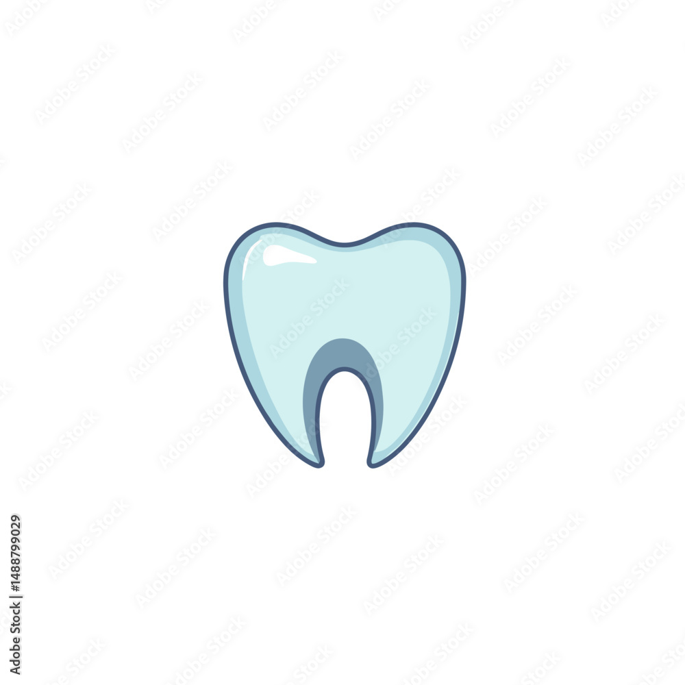 Illustration of a tooth icon in a flat design style Illustration of a tooth icon in a flat design style