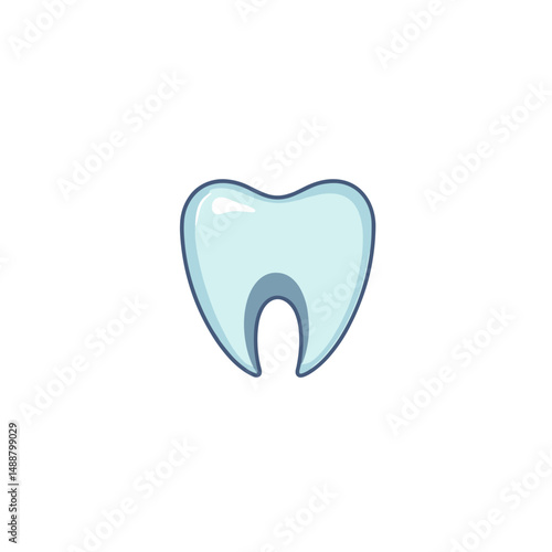 Illustration of a tooth icon in a flat design style  