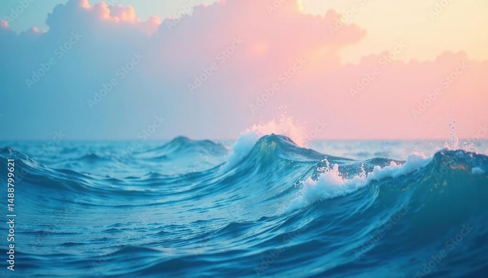 Fototapeta premium Subtle gradient shift, calming ocean waves texture, abstract, calm, backdrop