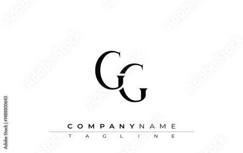 Initial GG Logo Design Vector. Elegant Monogram Logo Design with Decorative Elements and Typography