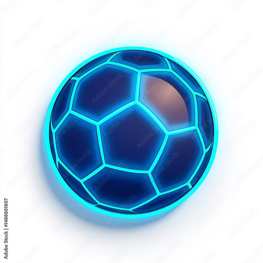 Naklejka premium Glowing Neon Soccer Ball