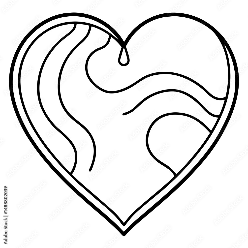 Abstract heart vector design for love, romance, and creativity in a clean space Abstract heart vector design for love, romance, and creativity in a clean space