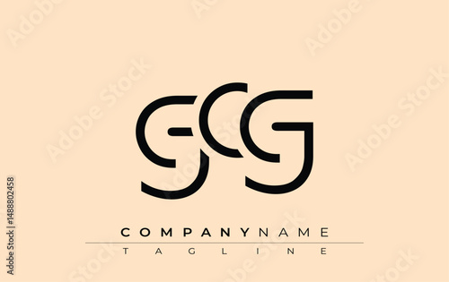 GCG abstract letter design. Modern Business Logo Design With Abstract Typography and Contemporary Style