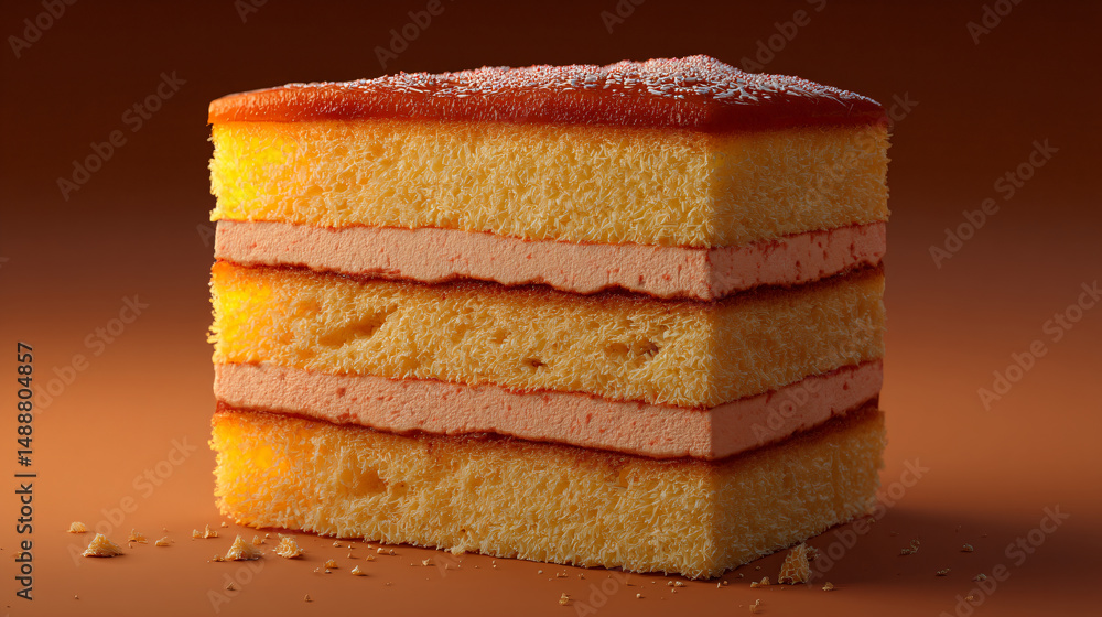 Fototapeta premium layered sponge cake slice