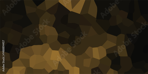 Dark golden abstract polygonal background.Abstract dark golden triangle mosaic texture. Patterns in golden Colors low Poly background. modern wallpaper, trendy simple minimal geometric pastel.