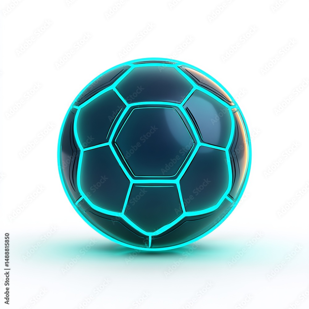 Fototapeta premium Glowing Neon Soccer Ball