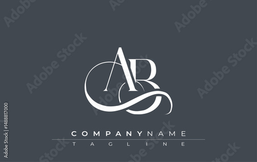 Initial AB Logo Design Vector. Elegant Monogram Logo Design with Decorative Elements and Typography