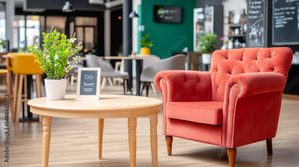 Obraz premium Elegant lounge area with jewel tone accents for modern interior design inspiration