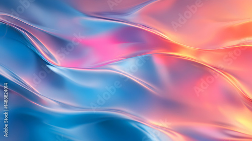 Wallpaper Mural Abstract Fluid Background with Soft Waves in Blue and Pink Hues Torontodigital.ca
