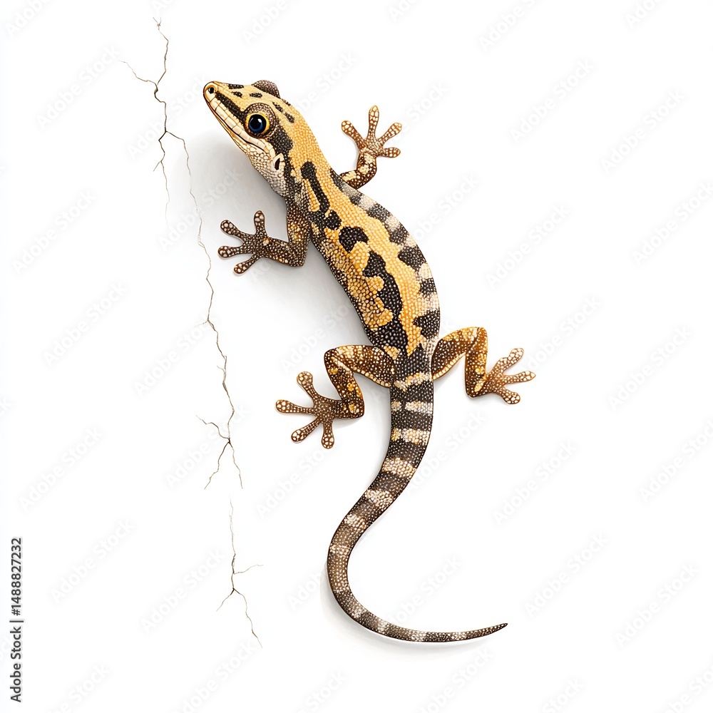 Naklejka premium Gecko climbing wall