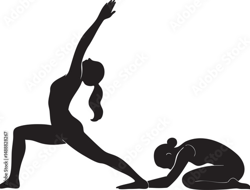 silhouette of a woman doing yoga