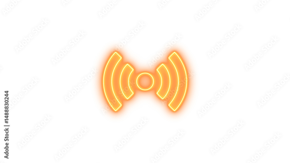 Obraz premium Glowing Wi-Fi symbol on a transparent background, representing connectivity