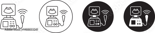 Ultrasound Machine Icon Set Medical Device Illustrations