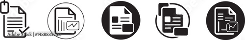 Document Icons Set  Digital File Management and Data Analysis