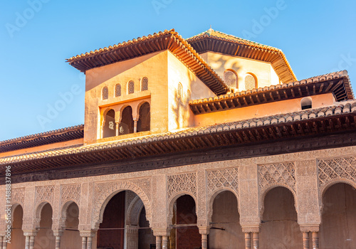 Court of Lions in Nasrid palace of Alhambra, Granada, Spain