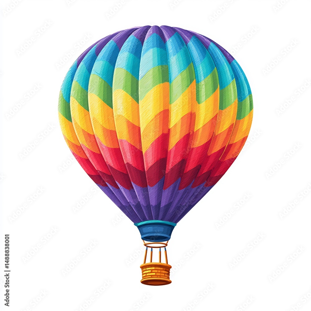 Fototapeta premium hot air balloon with rainbow