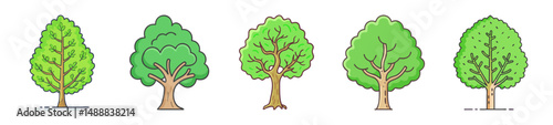 beech tree icon, beech tree line art - simple line art of beech tree, perfect for beech tree logos and icons