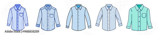 button down shirt icon, button down shirt line art - simple line art of button down shirt, perfect for button down shirt logos and icons