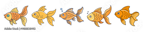 goldfish icon, goldfish line art - simple line art of goldfish, perfect for goldfish logos and icons