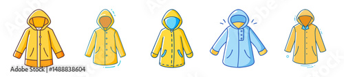 raincoat icon, raincoat line art - simple line art of raincoat, perfect for raincoat logos and icons