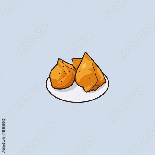  Singara samusa icon logo flat vector design