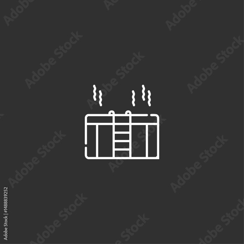 Jacuzzi icon logo flat vector design