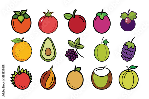 Juicy orange slices isolated illustration Set