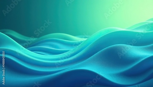 Abstract wavy lines, flowing pattern in calming blues and greens , graphic, flowing