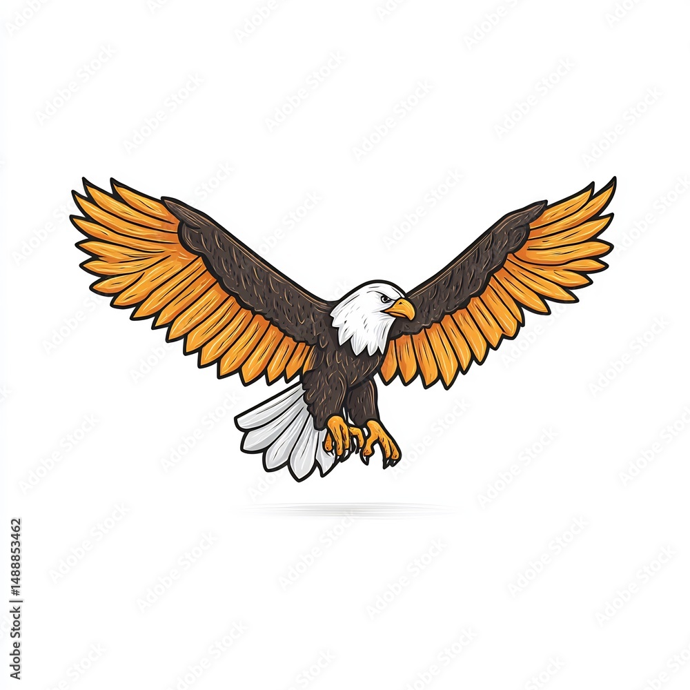 Fototapeta premium eagle with wings spread open