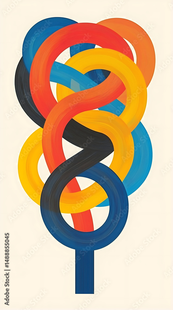 Obraz premium Abstract Colorful Knot Design.