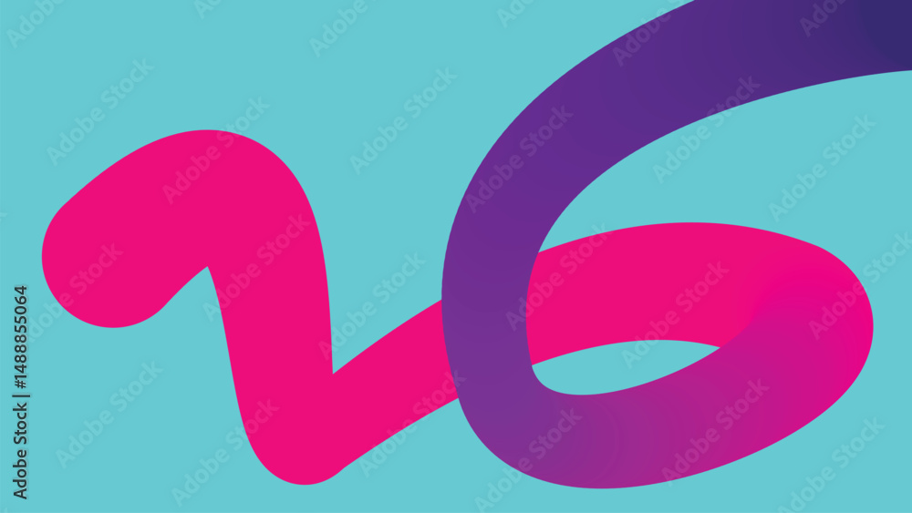 Vivid Curved Line on Aqua Background Vivid Curved Line on Aqua Background