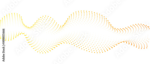 Wave pattern of flowing dots , gradient rainbow color . Concepts nanotechnology, music. Abstract vector design element