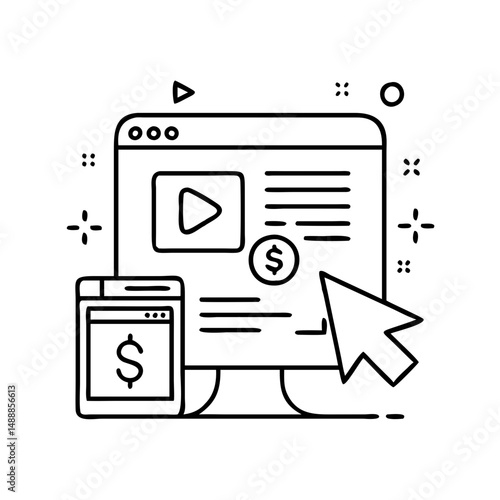 sponsored content icon, sponsored content vector illustration-simple illustration of sponsored content , perfect for sponsored content logos and icons