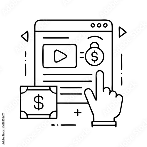 sponsored content icon, sponsored content vector illustration-simple illustration of sponsored content , perfect for sponsored content logos and icons
