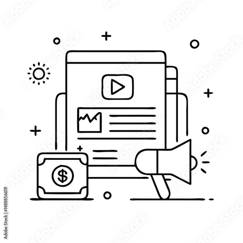 sponsored content icon, sponsored content vector illustration-simple illustration of sponsored content , perfect for sponsored content logos and icons