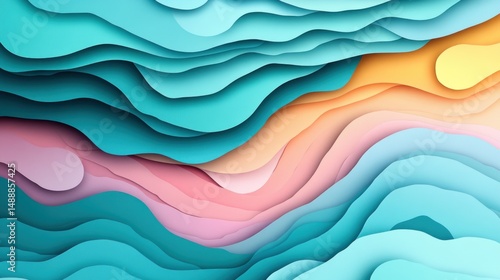 Abstract layered paper cut design