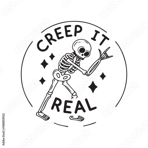 Creep It Real - Cool Halloween Skeleton Shirt