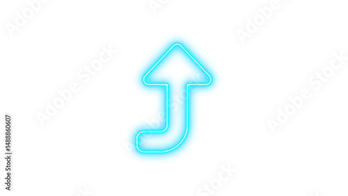 Free Download Glowing neon arrow pointing upwards, Neon turn up icon glow with transparent background - GFXLoad