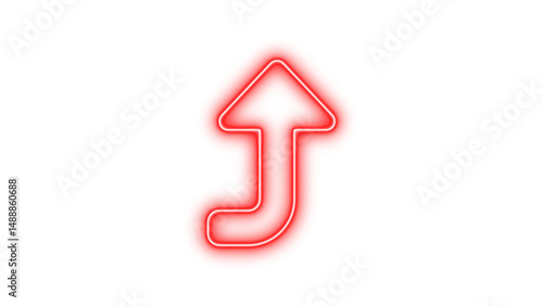 Free Download Glowing neon arrow pointing upwards, Neon turn up icon glow with transparent background - GFXLoad