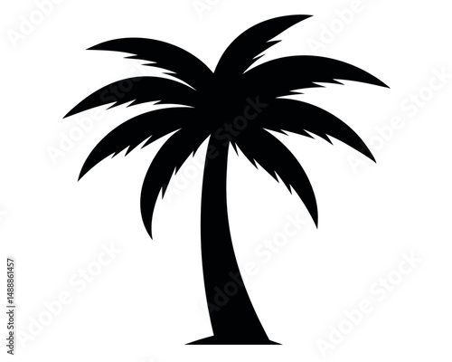 solated black plam tree icon Vector, black plam tree Silhouette,black plam tree icon set