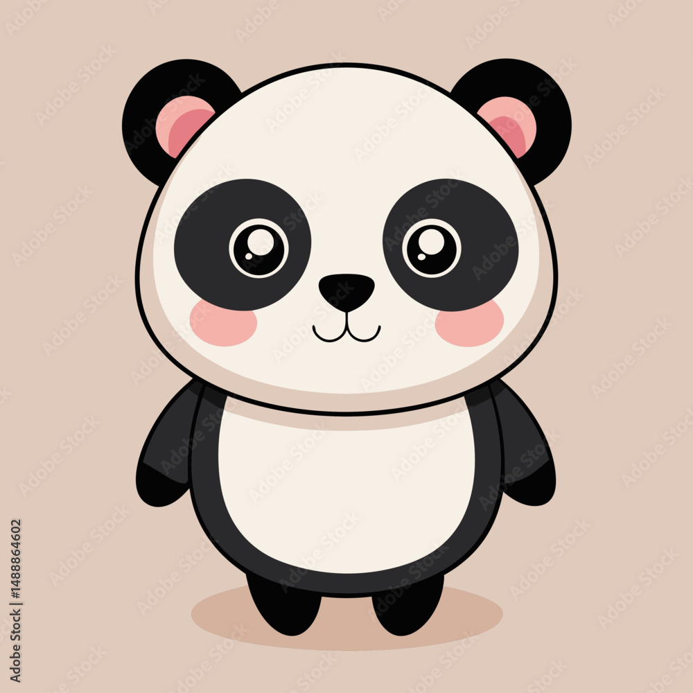 Naklejka premium Cute Panda Vector icon illustration silhouette Graphics design image white background