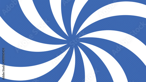 Blue and White Dynamic Spiral Rays Background